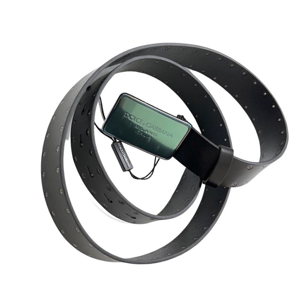 Dolce & Gabbana new black leather mens belt size 42